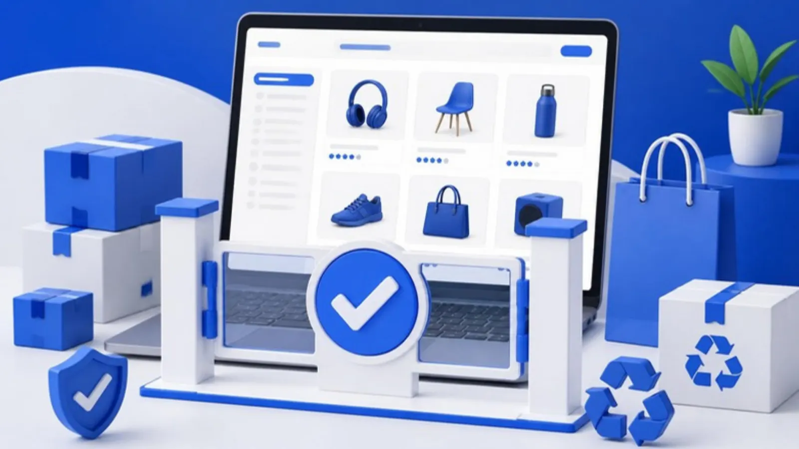 Marketplace product listing with a verification check mark