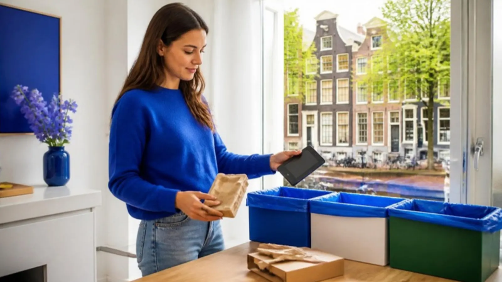 Sorting packaging for recycling in a Dutch home