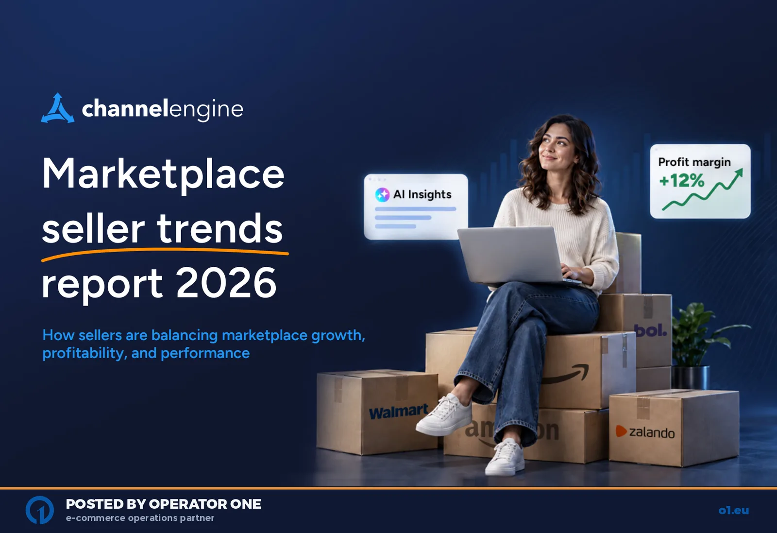 Cover of the ChannelEngine Marketplace Seller Trends Report 2026, posted by Operator One